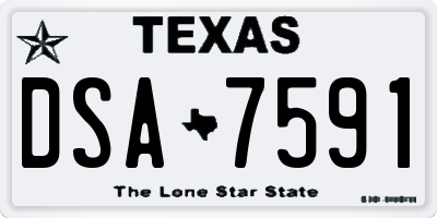 TX license plate DSA7591