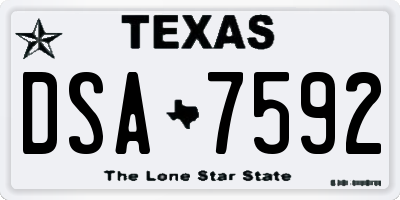 TX license plate DSA7592