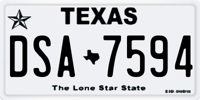 TX license plate DSA7594