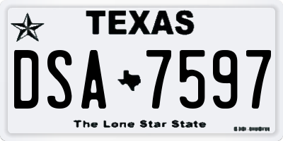 TX license plate DSA7597