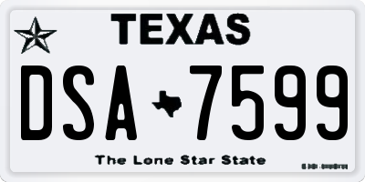 TX license plate DSA7599