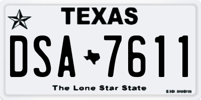 TX license plate DSA7611