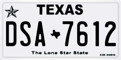 TX license plate DSA7612