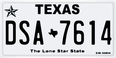 TX license plate DSA7614