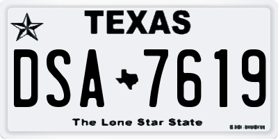 TX license plate DSA7619