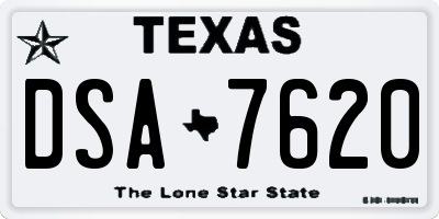 TX license plate DSA7620