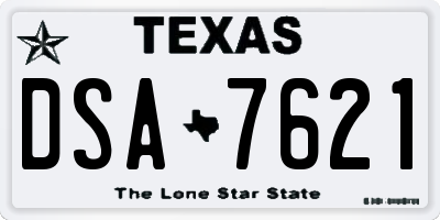 TX license plate DSA7621