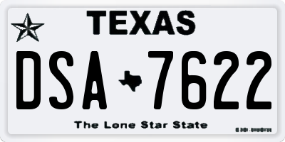 TX license plate DSA7622