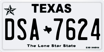 TX license plate DSA7624