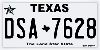 TX license plate DSA7628