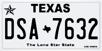 TX license plate DSA7632