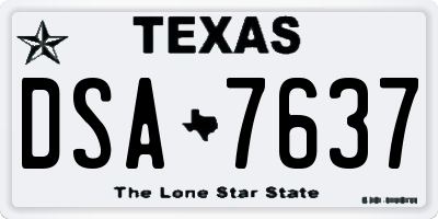 TX license plate DSA7637