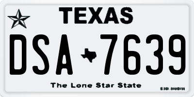 TX license plate DSA7639