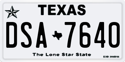 TX license plate DSA7640