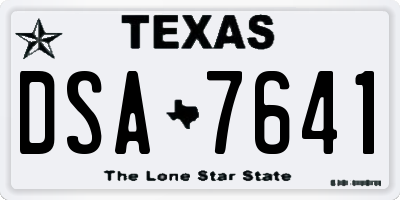TX license plate DSA7641