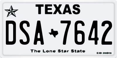 TX license plate DSA7642