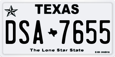 TX license plate DSA7655