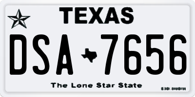 TX license plate DSA7656