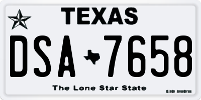 TX license plate DSA7658