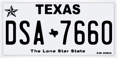 TX license plate DSA7660