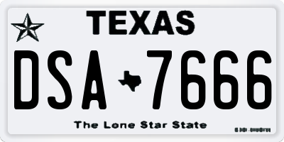 TX license plate DSA7666