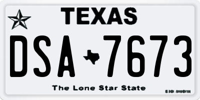 TX license plate DSA7673