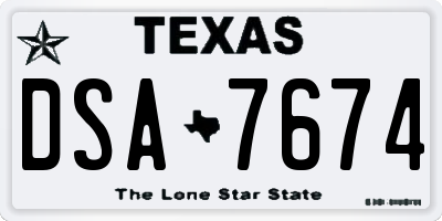 TX license plate DSA7674