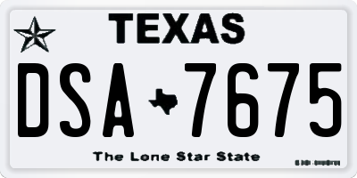 TX license plate DSA7675