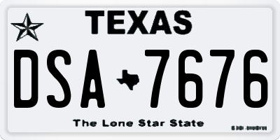 TX license plate DSA7676