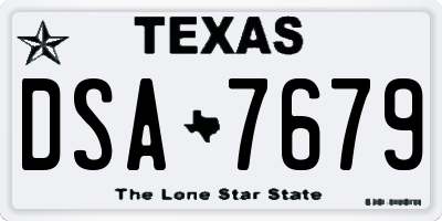 TX license plate DSA7679