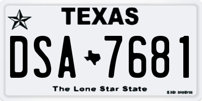 TX license plate DSA7681
