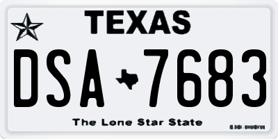 TX license plate DSA7683
