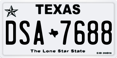 TX license plate DSA7688