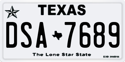 TX license plate DSA7689