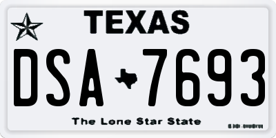 TX license plate DSA7693