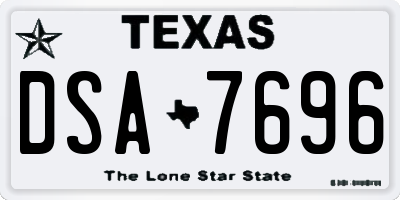 TX license plate DSA7696