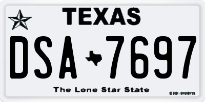 TX license plate DSA7697