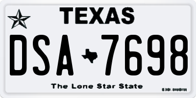 TX license plate DSA7698