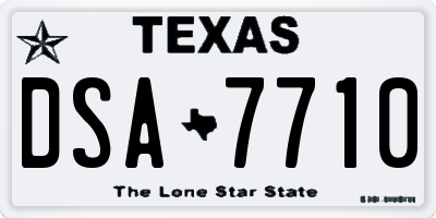 TX license plate DSA7710