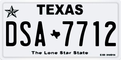 TX license plate DSA7712