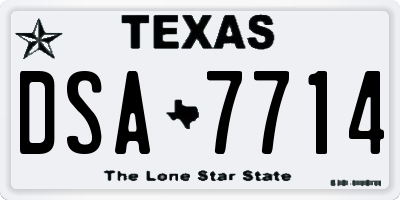 TX license plate DSA7714