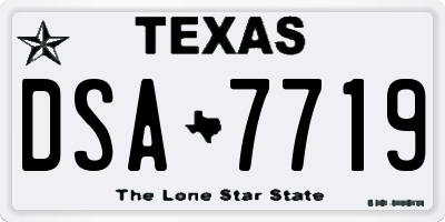TX license plate DSA7719