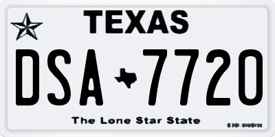 TX license plate DSA7720