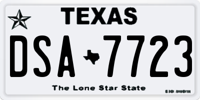 TX license plate DSA7723