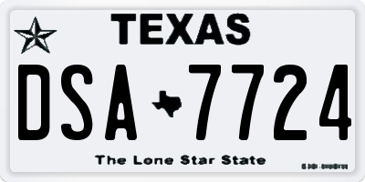 TX license plate DSA7724