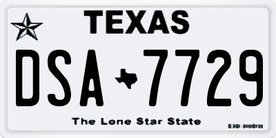 TX license plate DSA7729