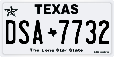TX license plate DSA7732