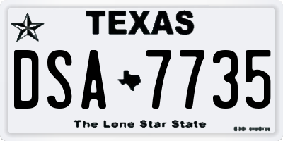 TX license plate DSA7735