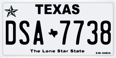 TX license plate DSA7738