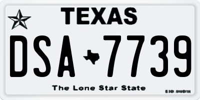 TX license plate DSA7739